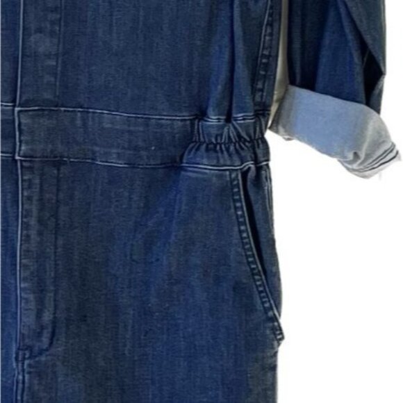 Cynthia Rowley Womens Denim Jumpsuit Size Small Dark Wash Western Denim on Denim - Picture 6 of 11